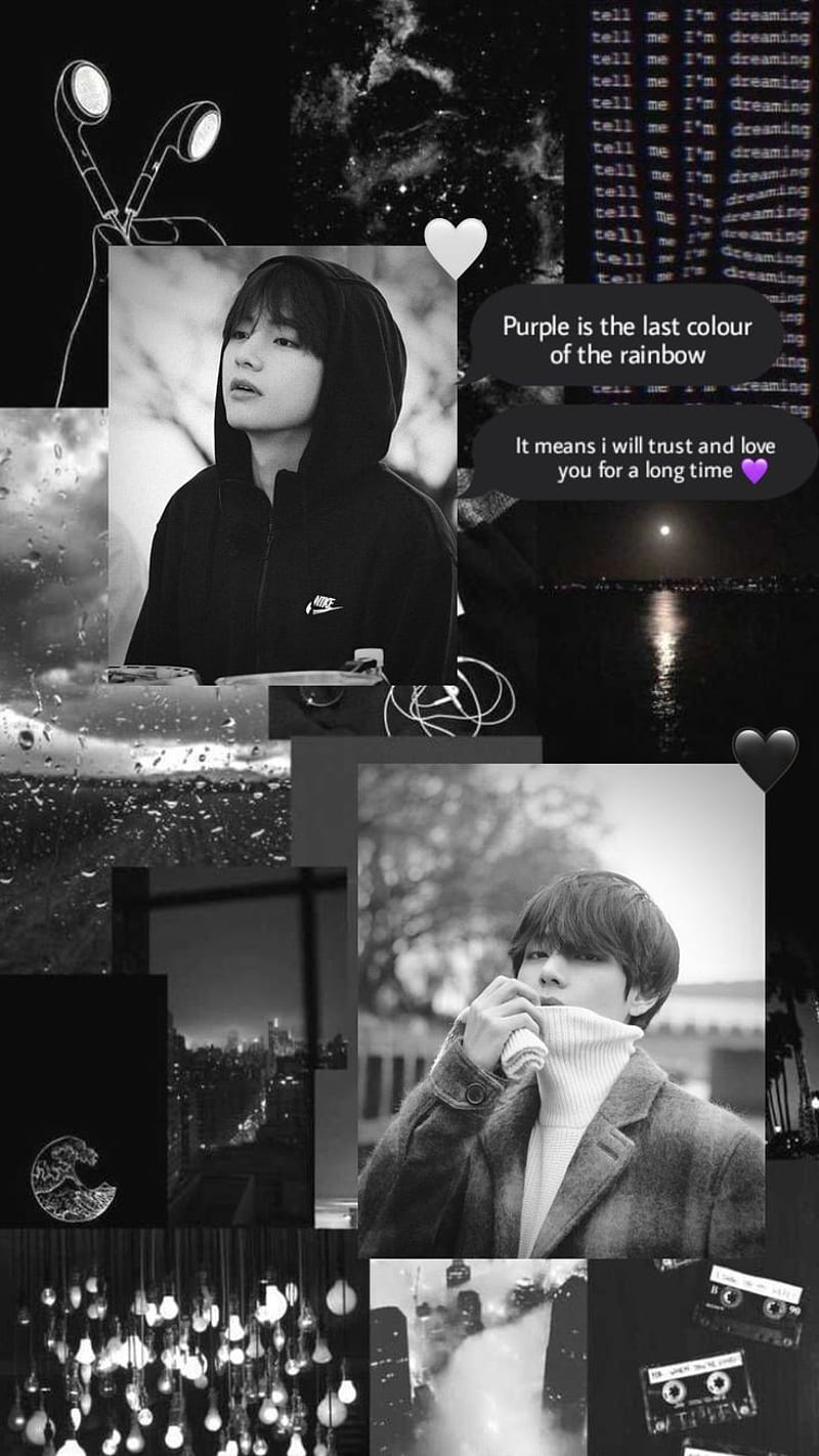 A collage of pictures with different images and words - BTS