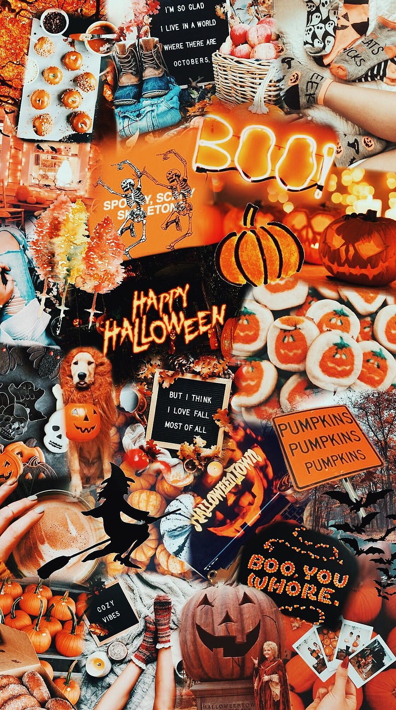 A collage of halloween pictures with the words happy holiday - Halloween, cute Halloween
