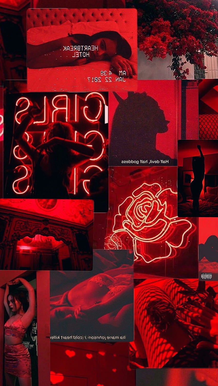 Red aesthetic wallpaper for phone with red neon lights - Baddie