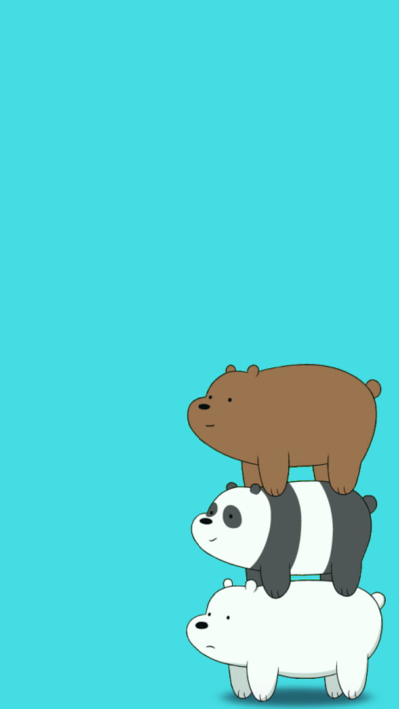 A cartoon bear is standing on top of three other bears - We Bare Bears