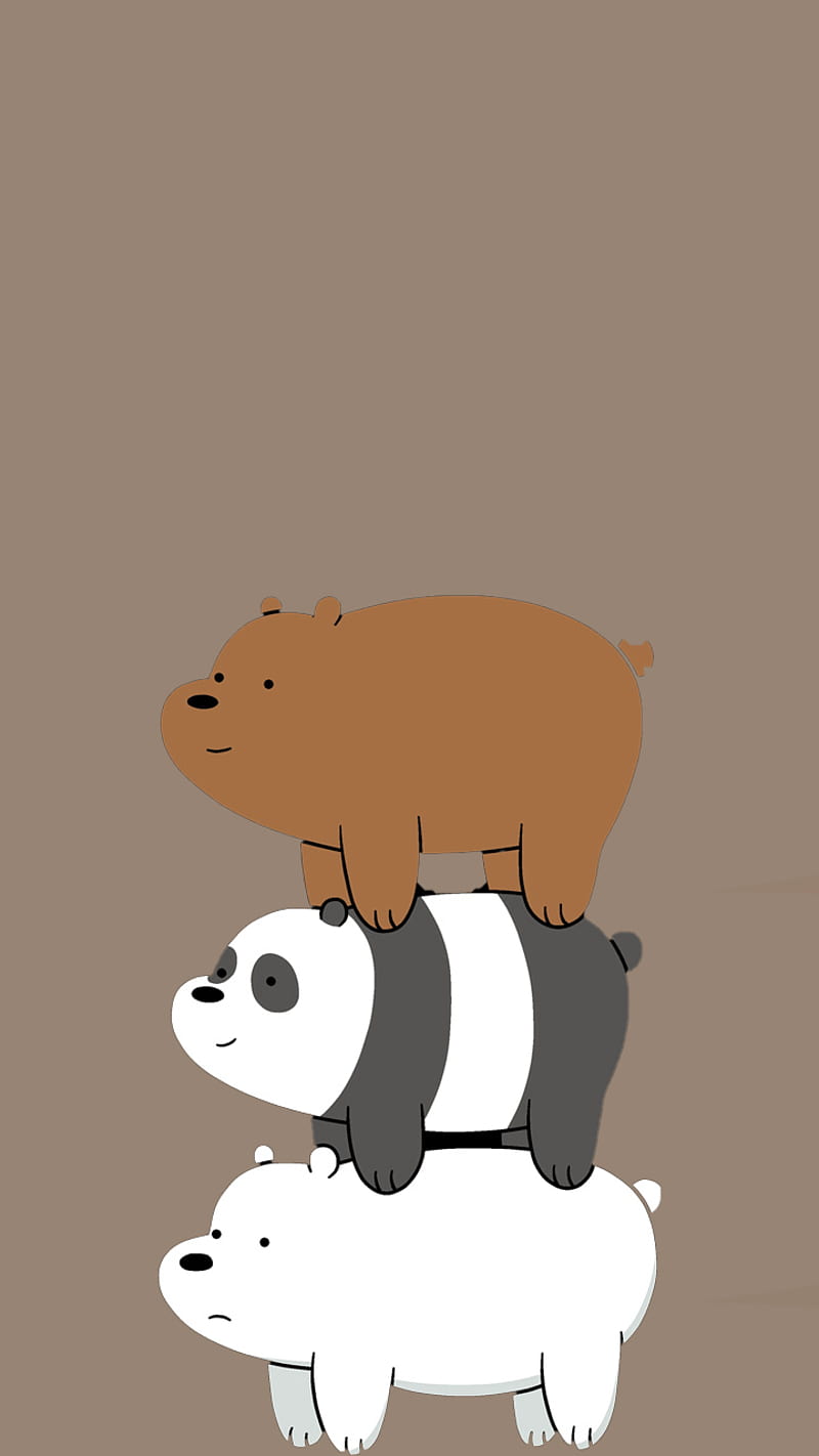 A cartoon of three bears and one panda - We Bare Bears