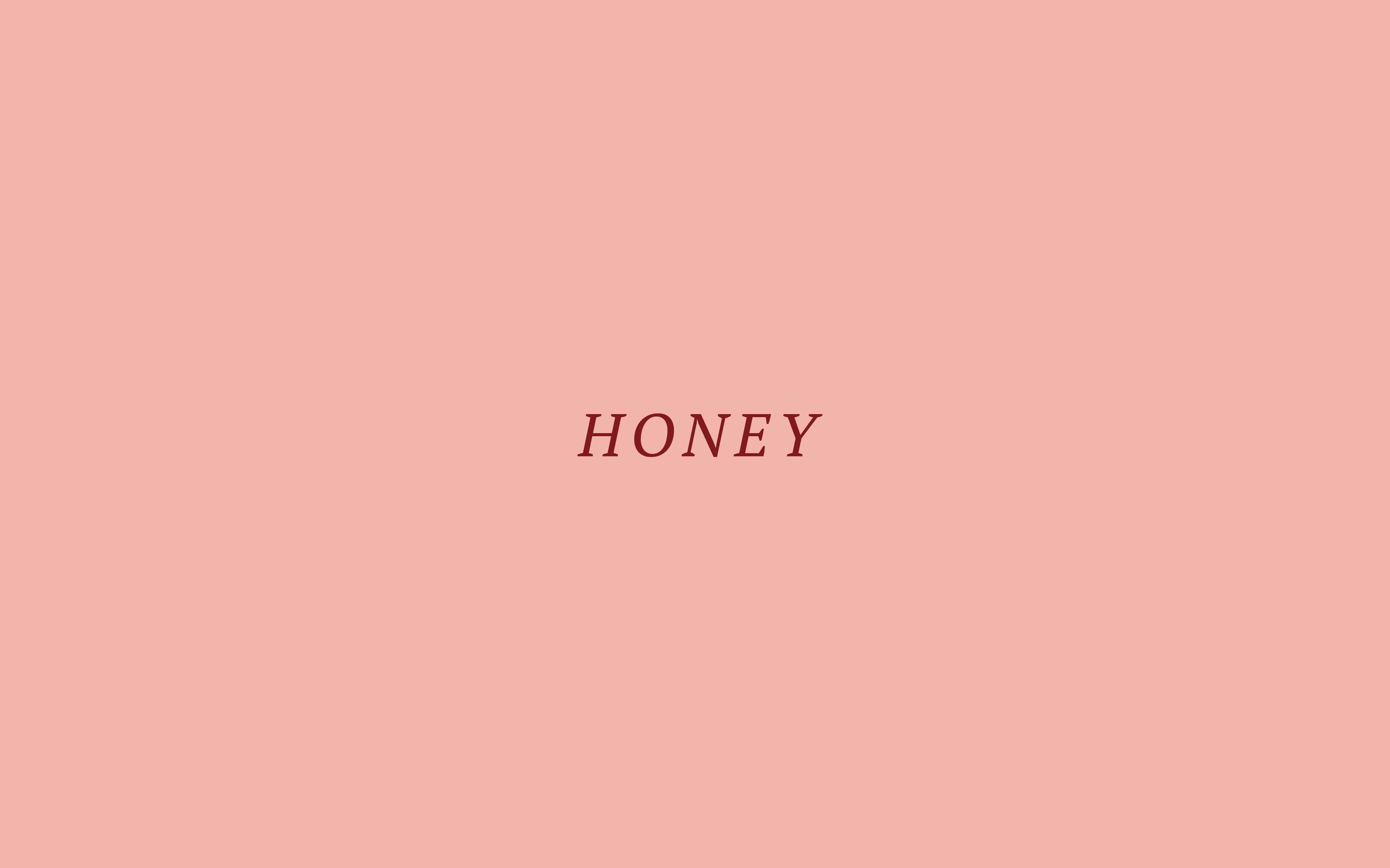 The word honey in red text on a pink background - Baddie