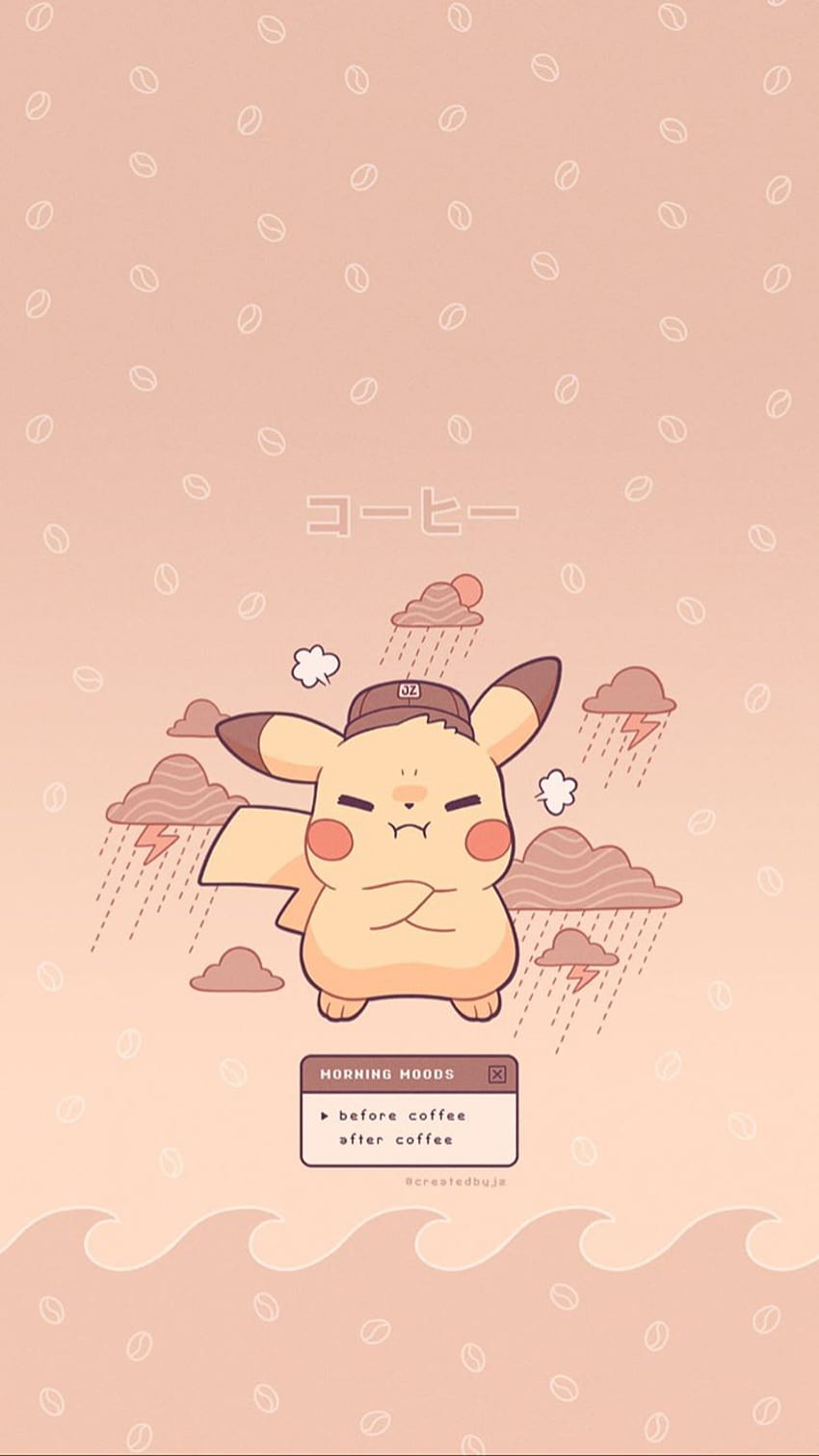 IPhone wallpaper with a cartoon picture of a cute pikachu - Pokemon, Pikachu