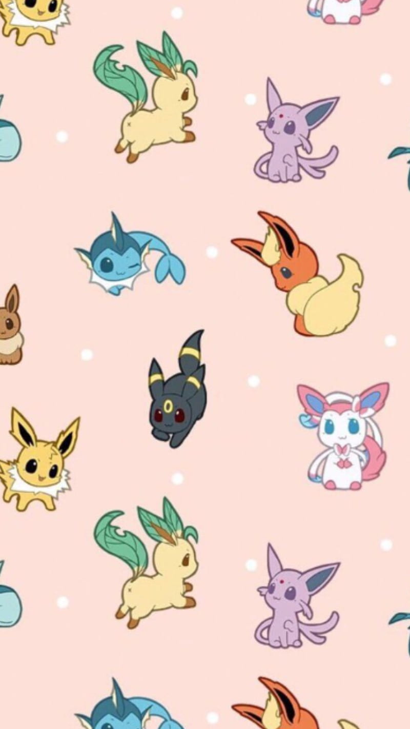 A pattern of pokemon on pink background - Pokemon