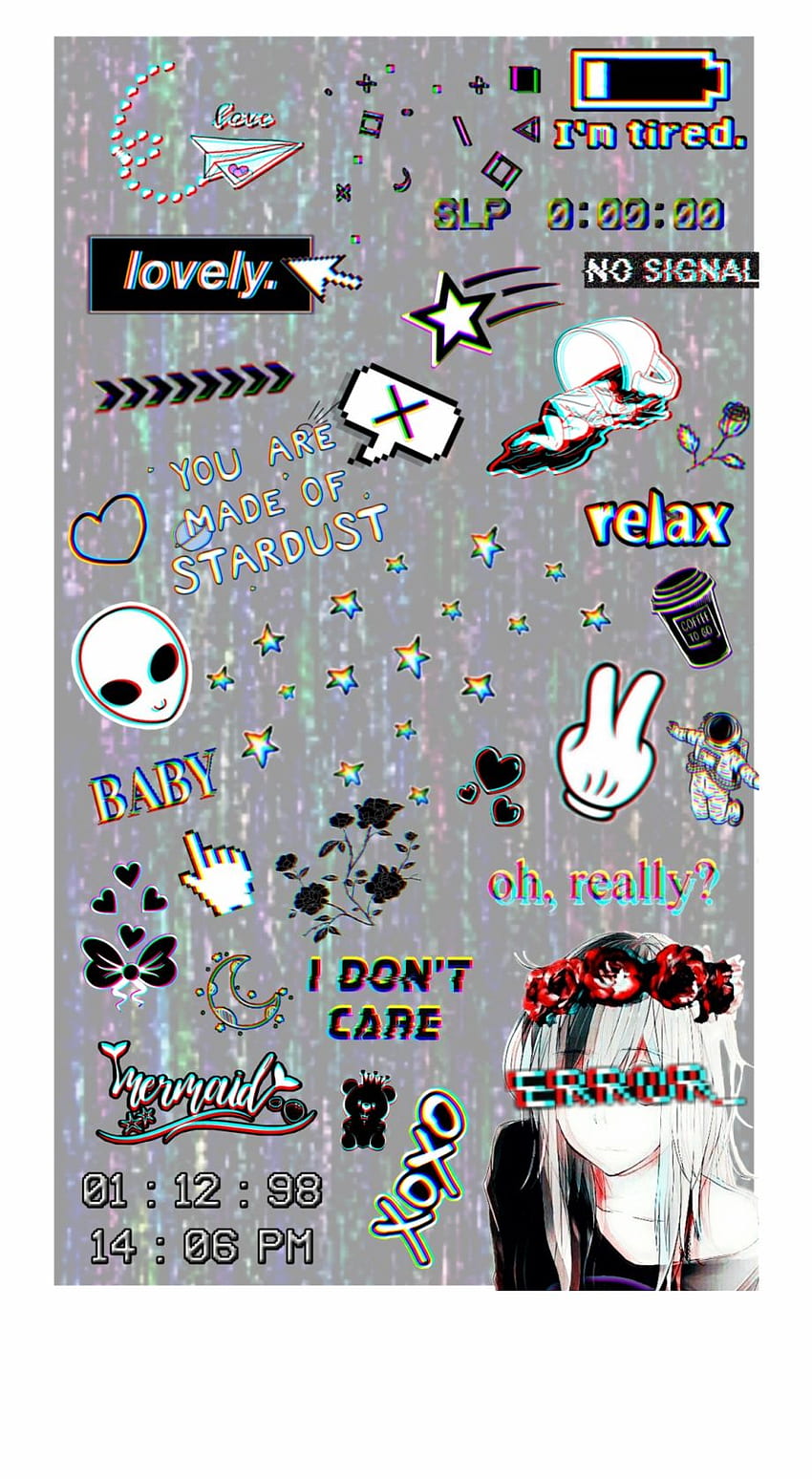 Aesthetic stickers for your phone, laptop, and more! - Glitch