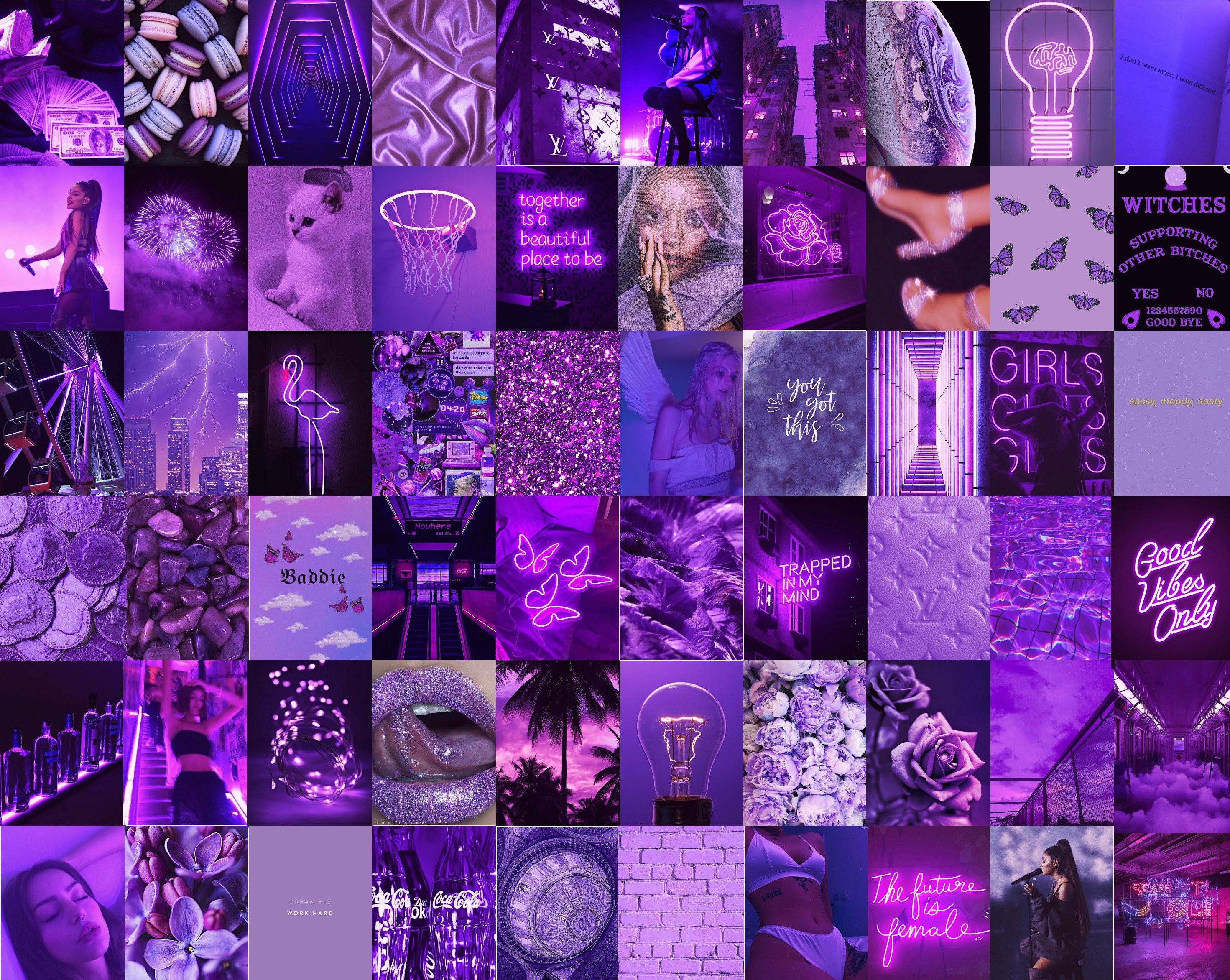 Aesthetic Purple Collage, Purple Aesthetic, Purple Collage, Purple Wallpaper, Aesthetic Collage, Aesthetic Backgrounds, Aesthetic Wallpapers, Aesthetic Iphone Wallpaper, Aesthetic Desktop Wallpaper - Baddie