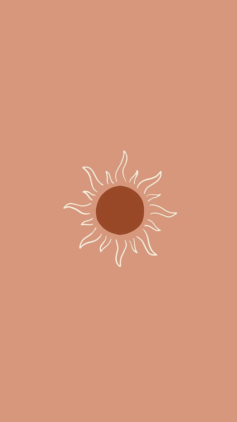 The sun logo on a brown background - Sun, sunlight