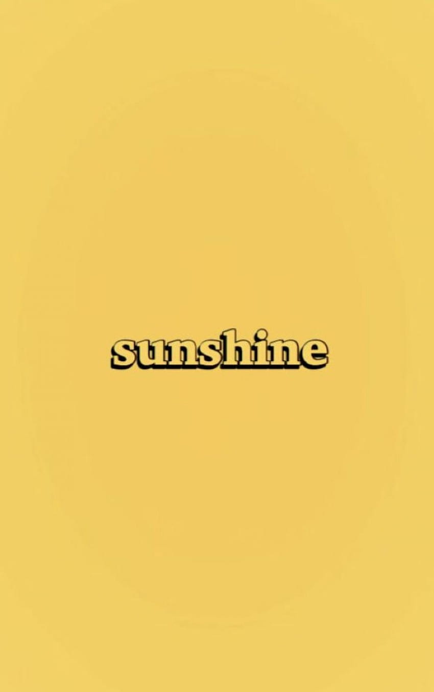 Yellow background with the word sunshine - Sun, sunshine