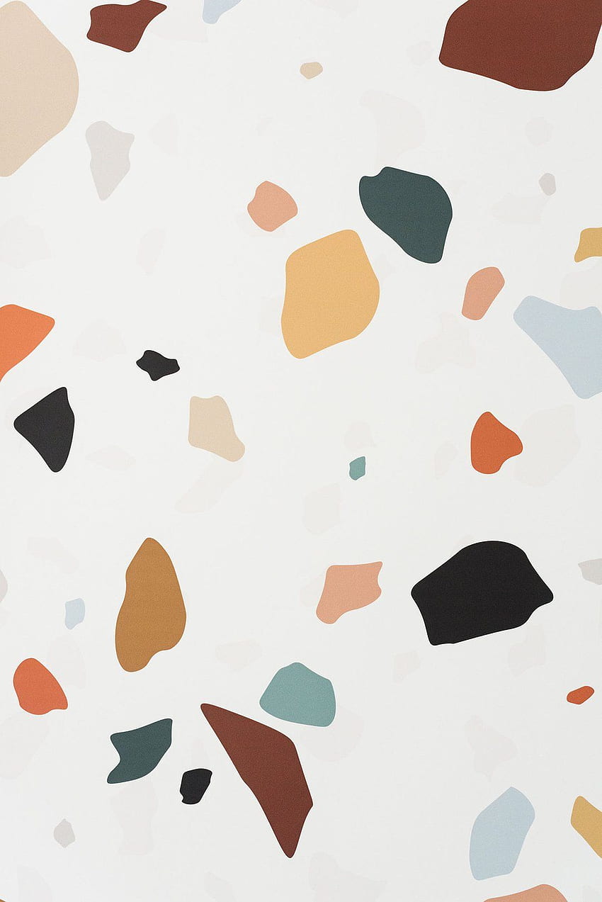 A close up of the terrazzo wallpaper from Milton & King - Abstract, modern