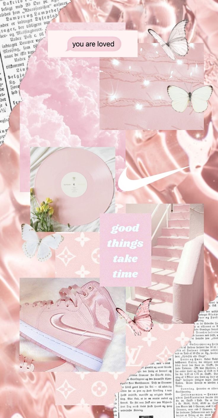 Pink Rose Aesthetic Collage. Pink Wallpaper Iphone, Phone Wallpaper Pink, Pink Wallpaper Background