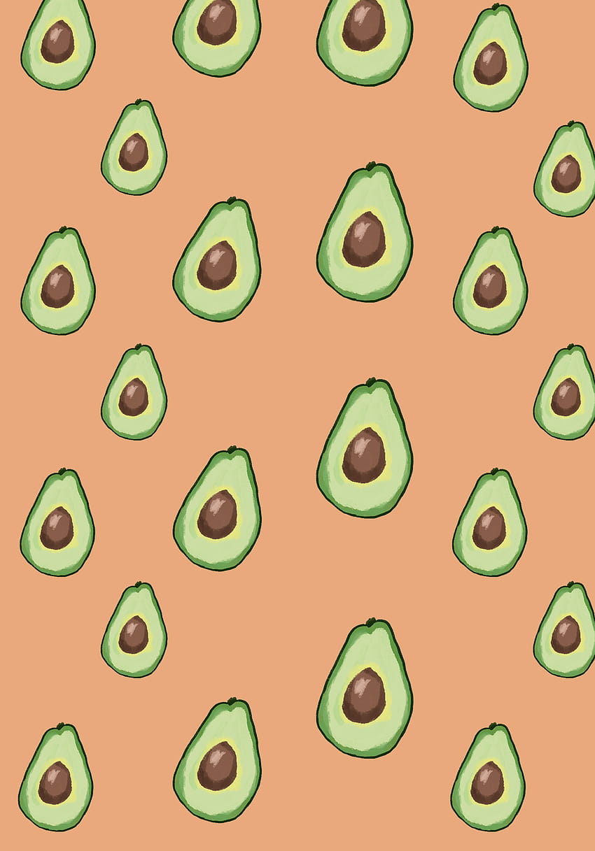 Avocado pattern on a brown background - Avocado