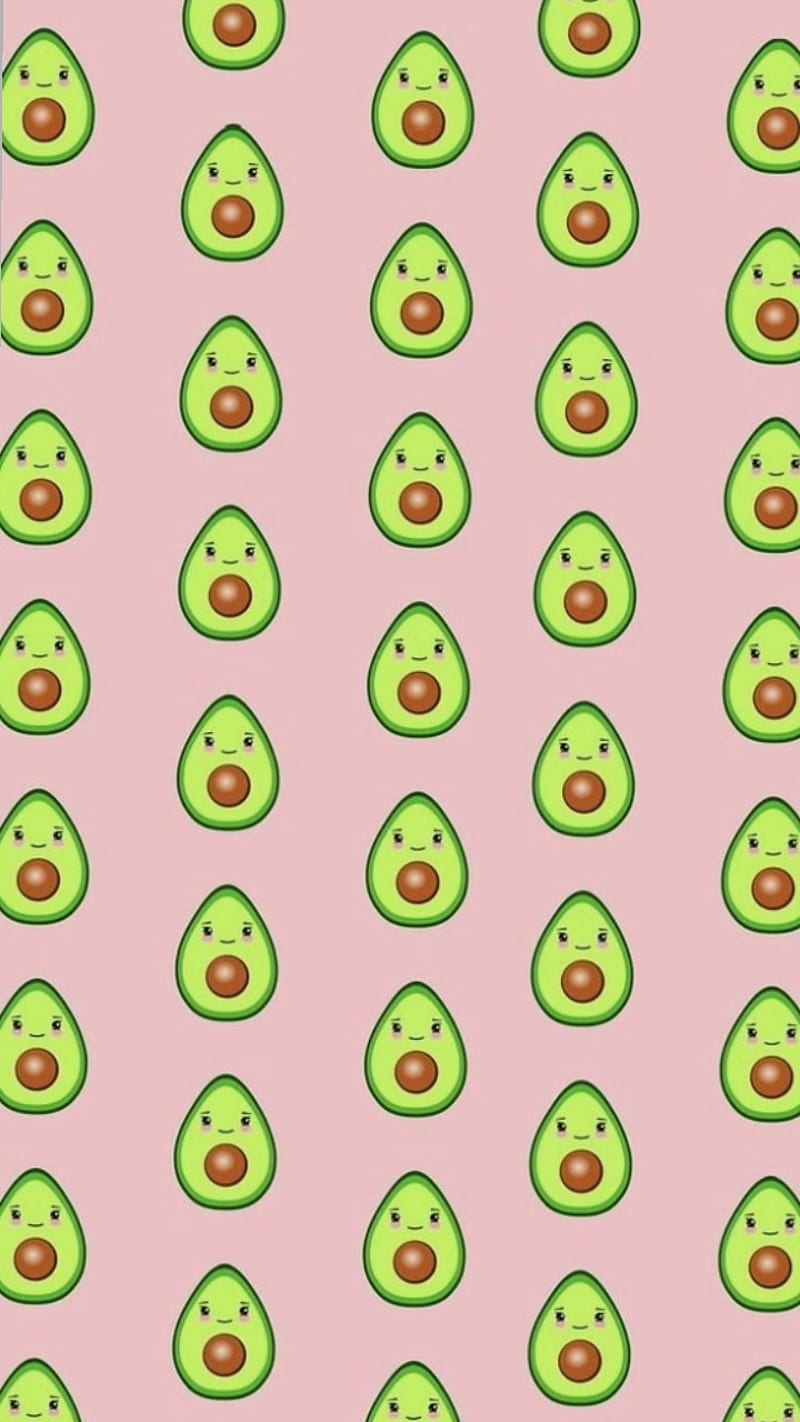 Avocado kawaii, cute, green, HD phone wallpaper
