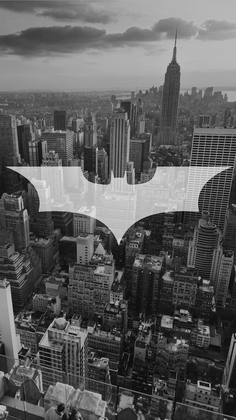 The batman logo in a cityscape - Batman