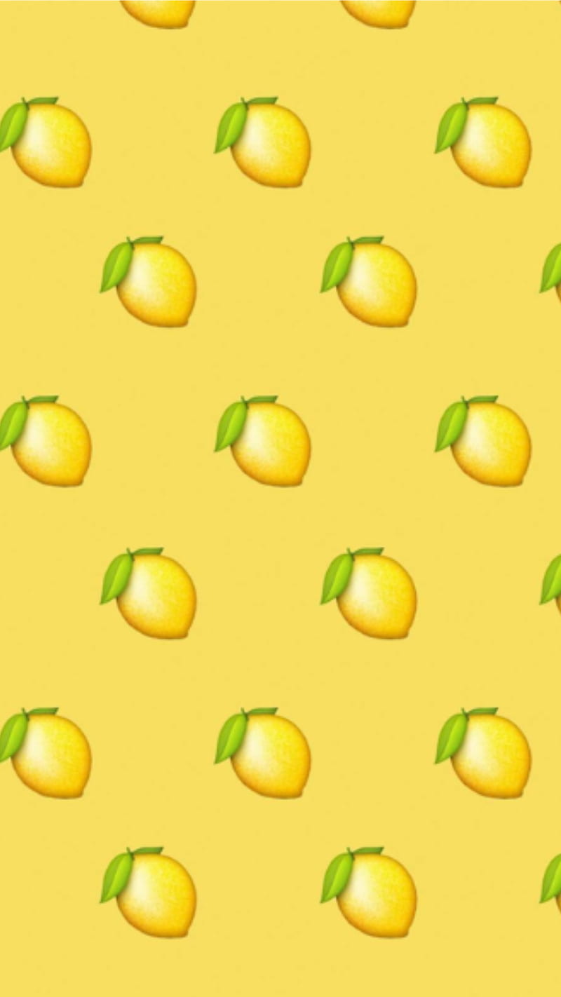 Seamless pattern of lemons on a yellow background - Fruit