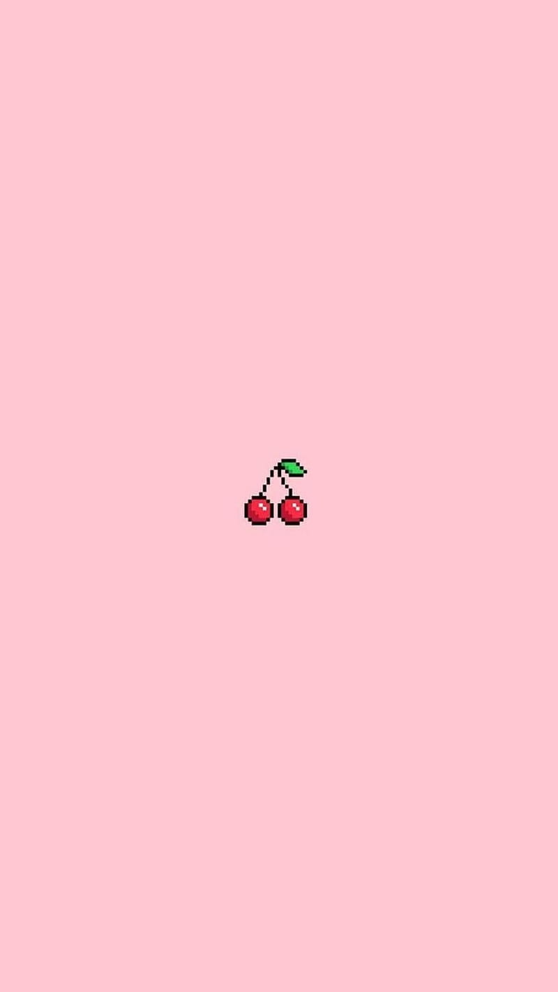 Aesthetic Cherry, cute, fruit, pink, HD phone wallpaper