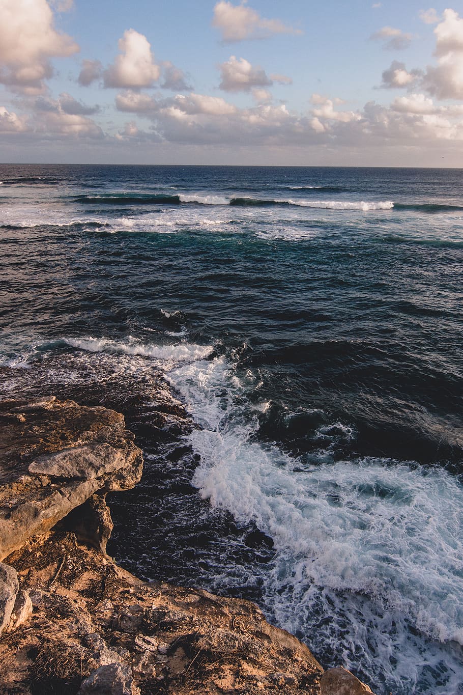 HD wallpaper: hawaii, united states, cliffside, ocean view, wave, waves, deep blue ocean