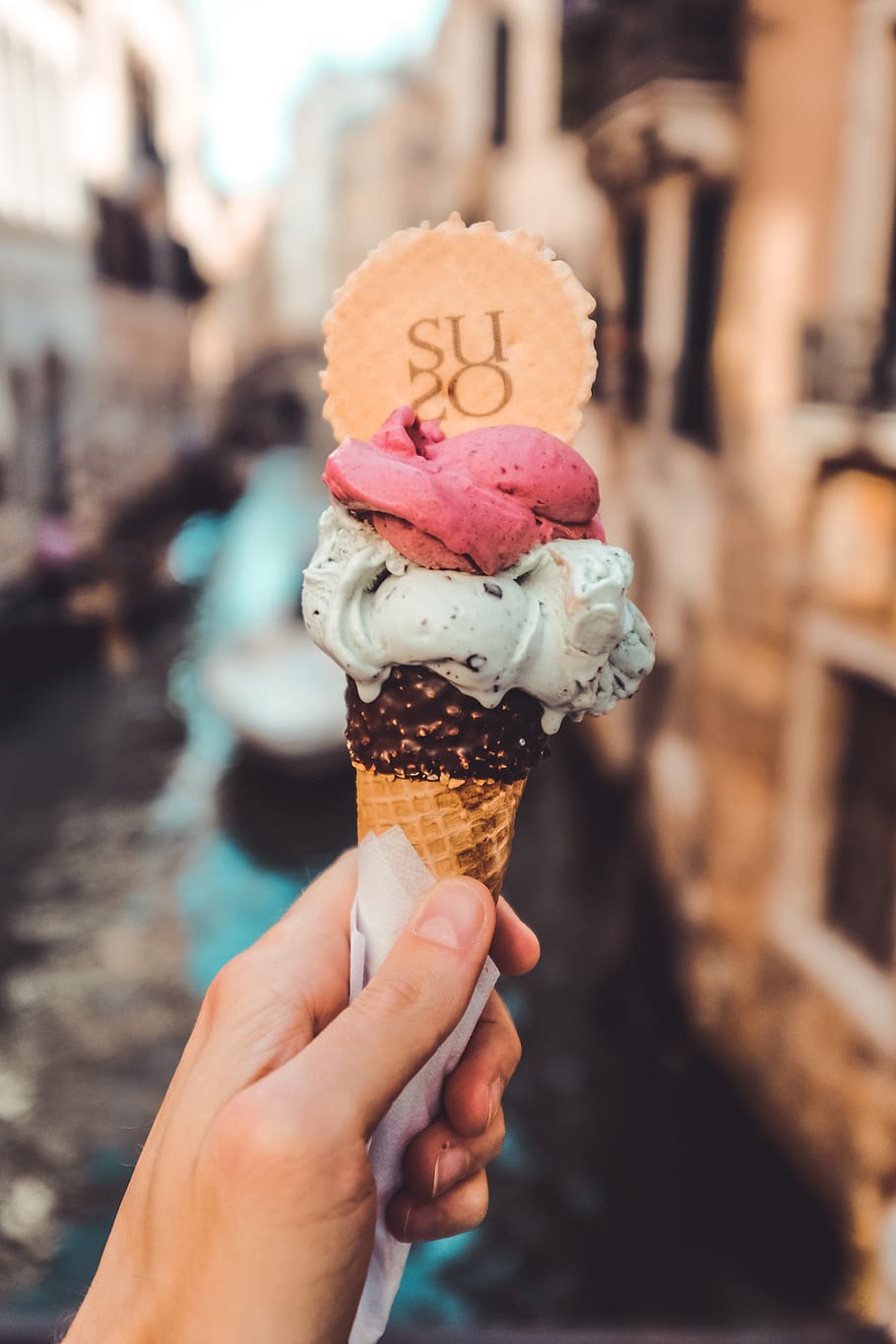 HD Wallpaper: Italy, San Marco, Venezia, Suso, Ice Cream, Cone, Scoops, Summer