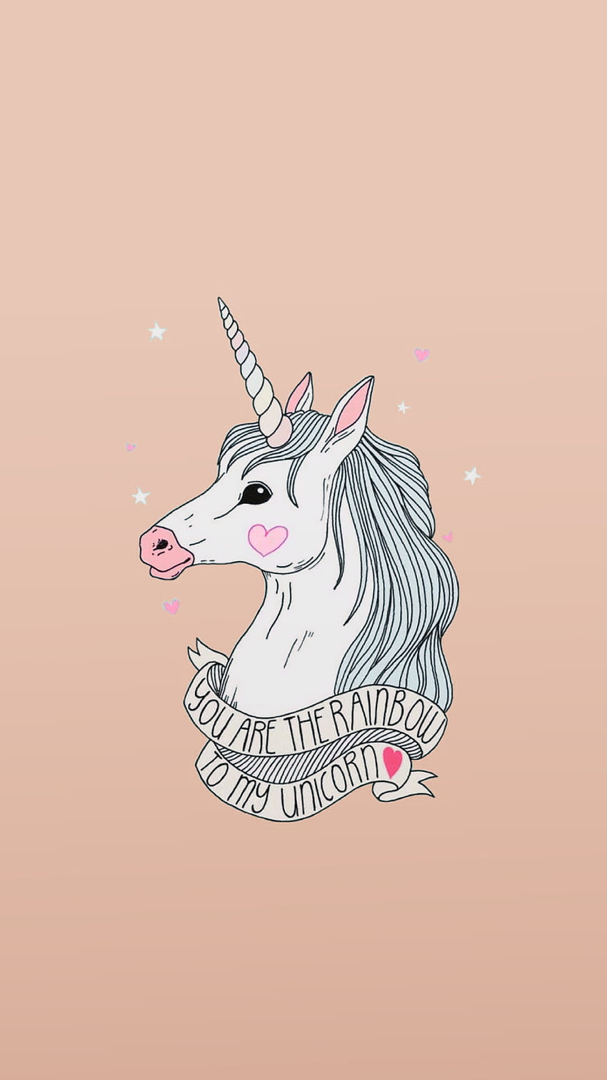 IPhone wallpaper unicorn cute pink stars heart background you are the reason why I smile - Unicorn