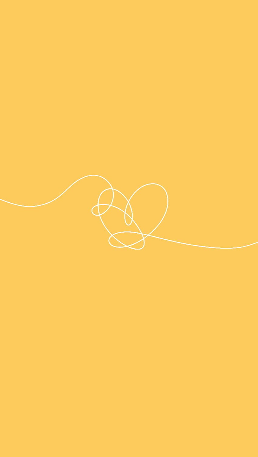 A line drawing of two hearts on yellow background - Light yellow