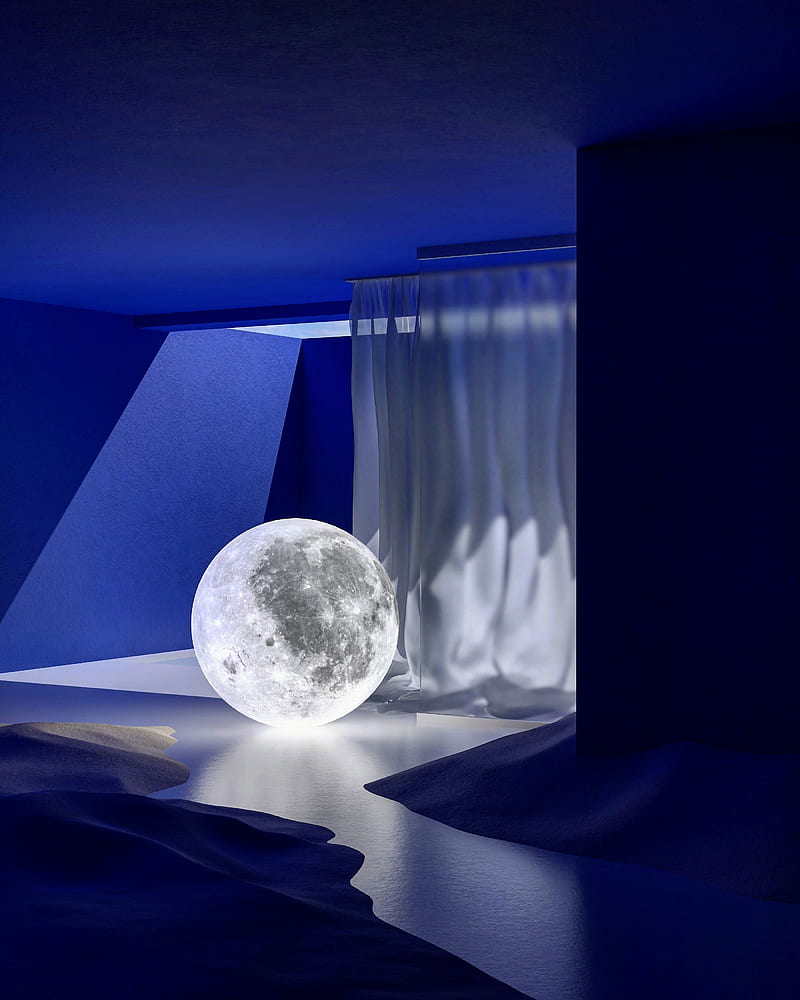 A lamp that looks like the moon - Indigo