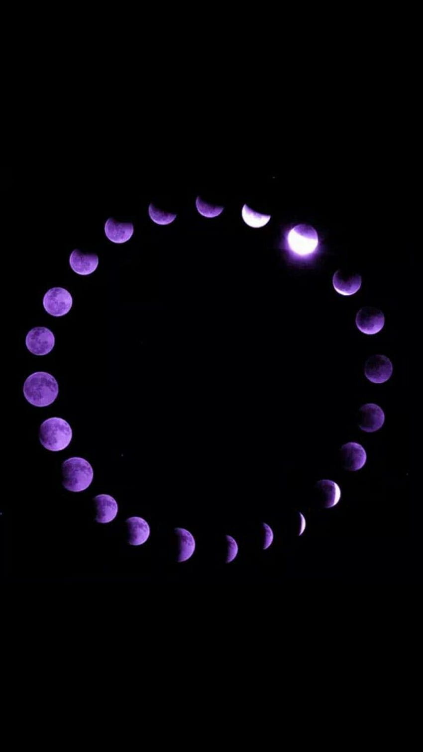 The phases of a lunar eclipse - Magic, purple, dark purple, moon phases