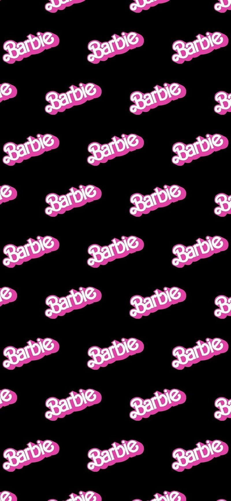 A pink and black pattern with the word sabre - Magenta, Barbie