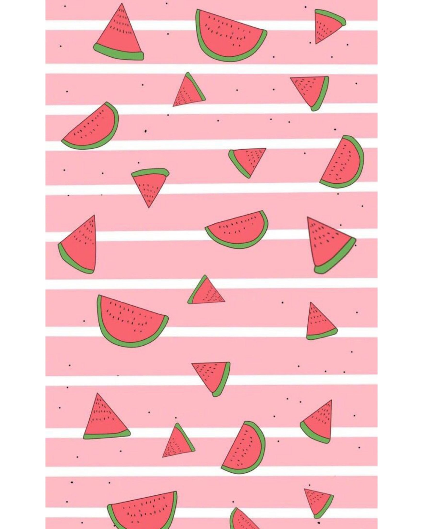 A pattern of watermelon slices on a pink background - Watermelon