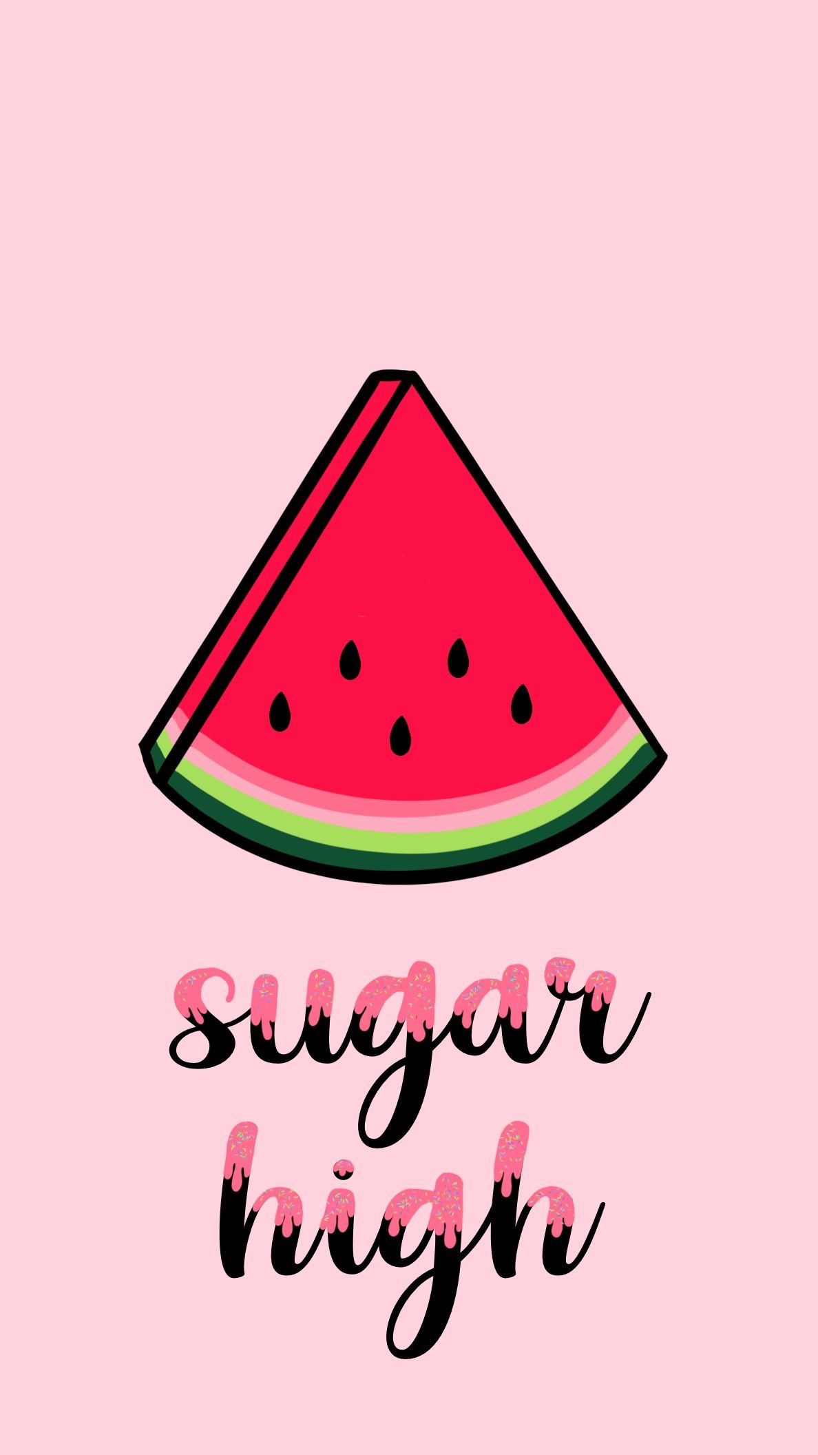 A watermelon with the words sugar high on it - Watermelon