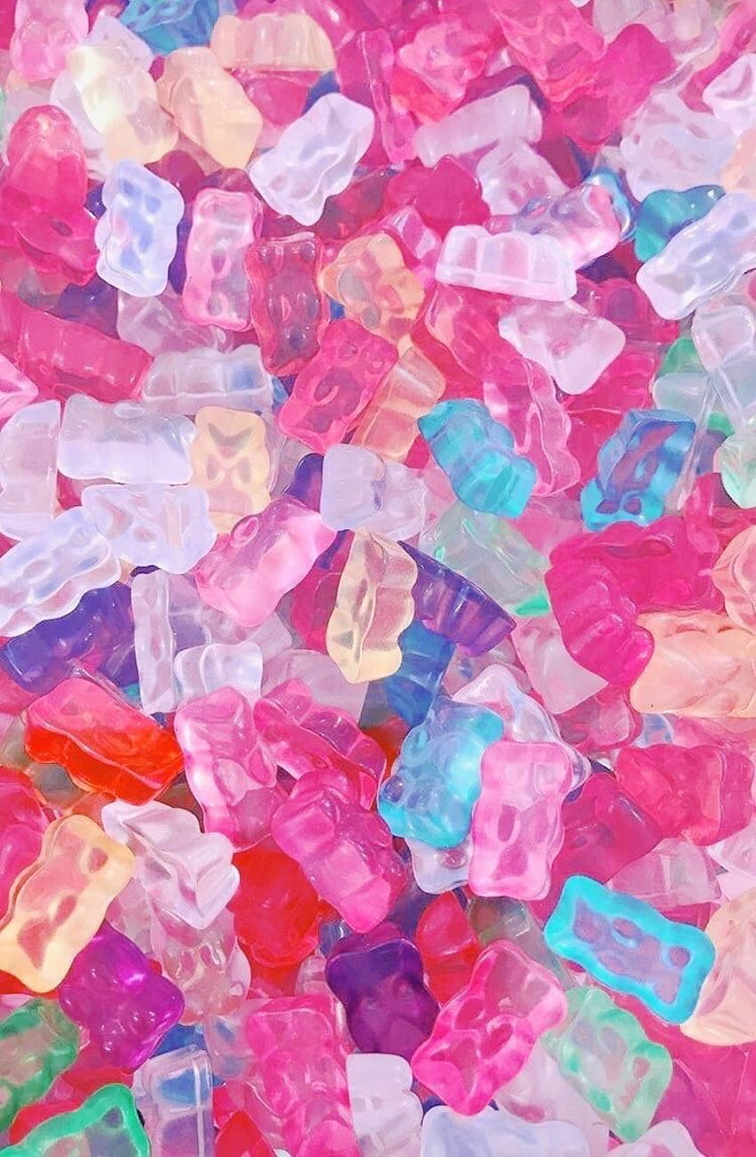 A pile of small colorful plastic bears. - Candy