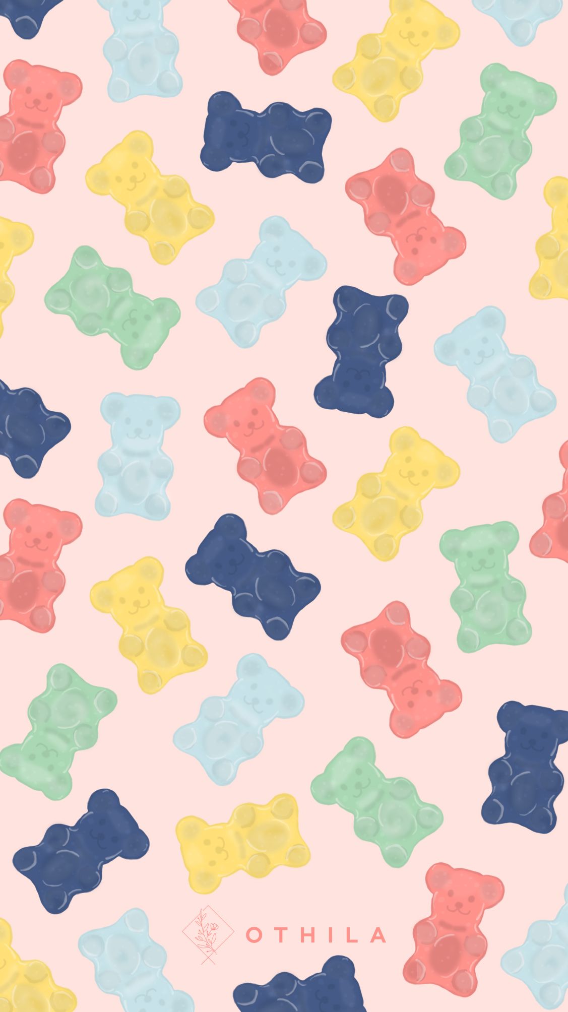 bears #gummybears #gummybear #candy #gummy #sweet #pinkwallpaper #pink # wallpaper #design #beautiful. Wallpaper iphone cute, Kawaii wallpaper, Cartoon wallpaper