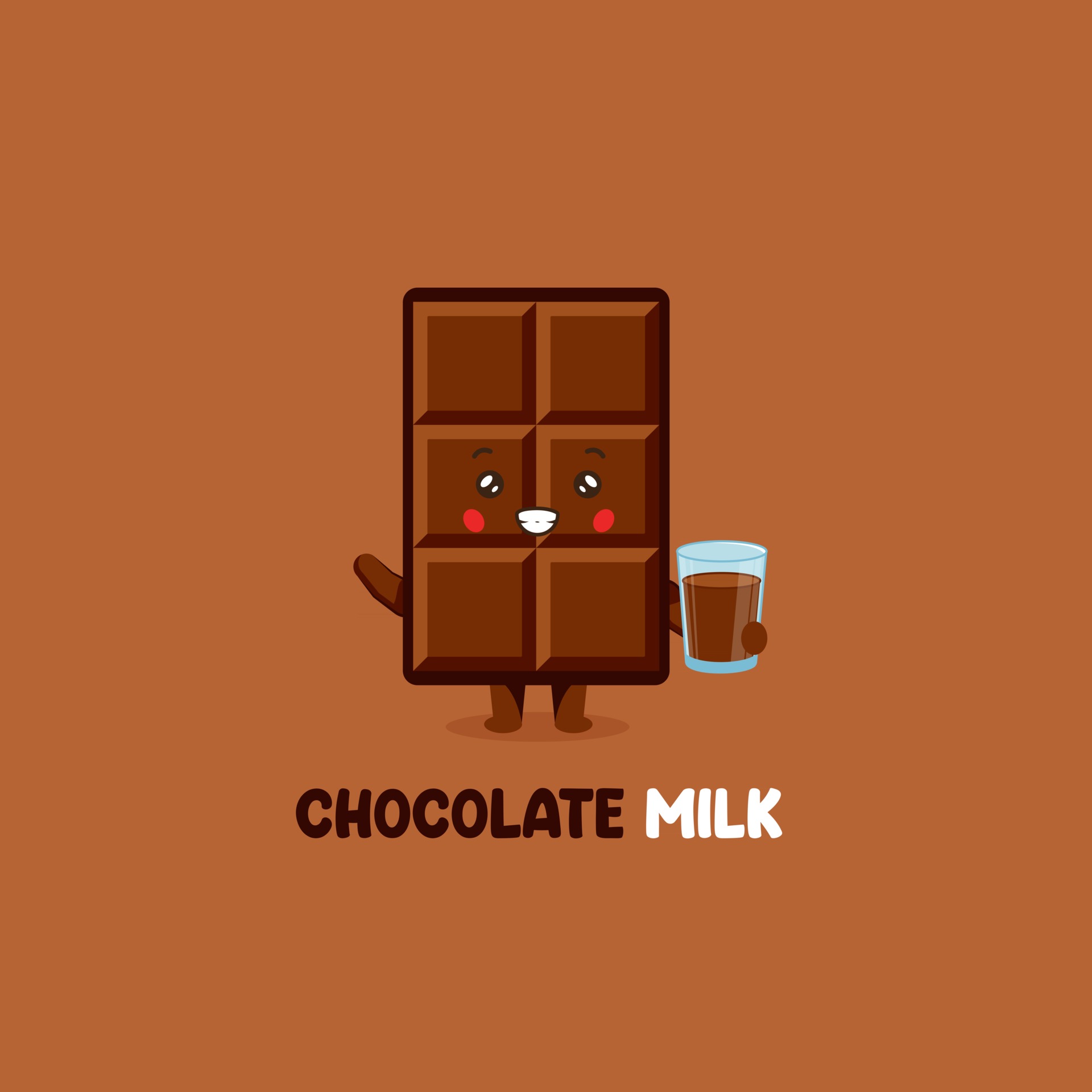 Cute Smiling Chocolate Milk Character