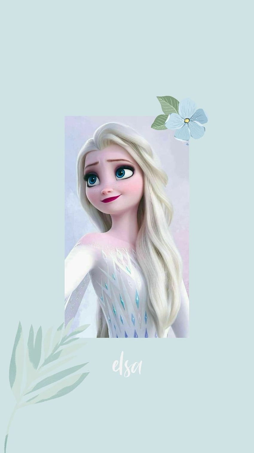 Elsa from Frozen with a blue background - Elsa