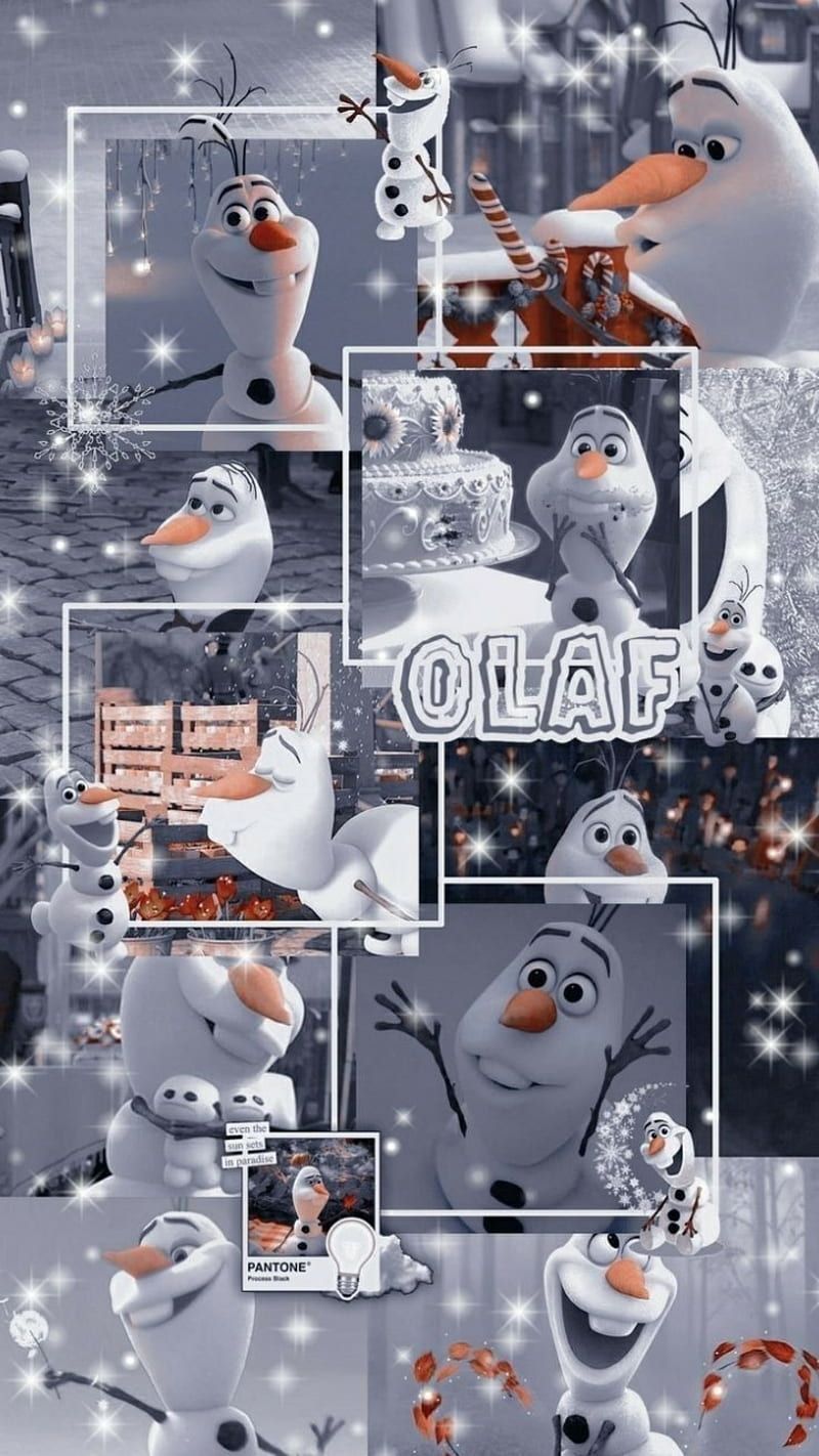 Aesthetic Olaf wallpaper by me! Credit to the rightful owners. - Elsa, Olaf, collage