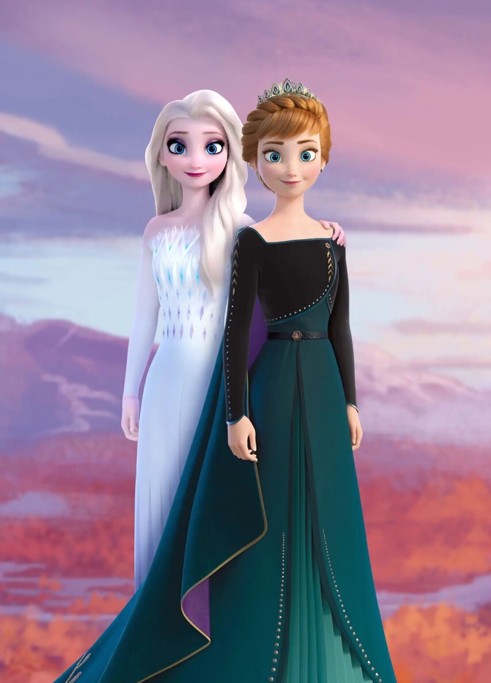 A beautiful image of Elsa and Anna from Frozen 2 - Elsa