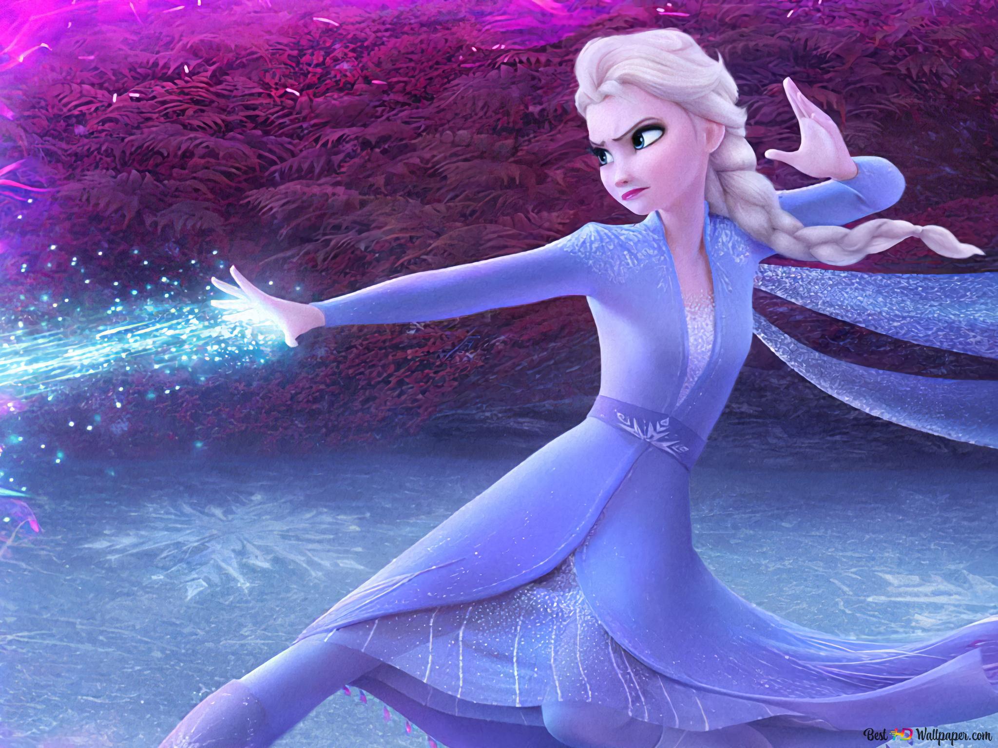 Elsa Frozen 2 wallpaper with Elsa creating ice from her hands - Elsa