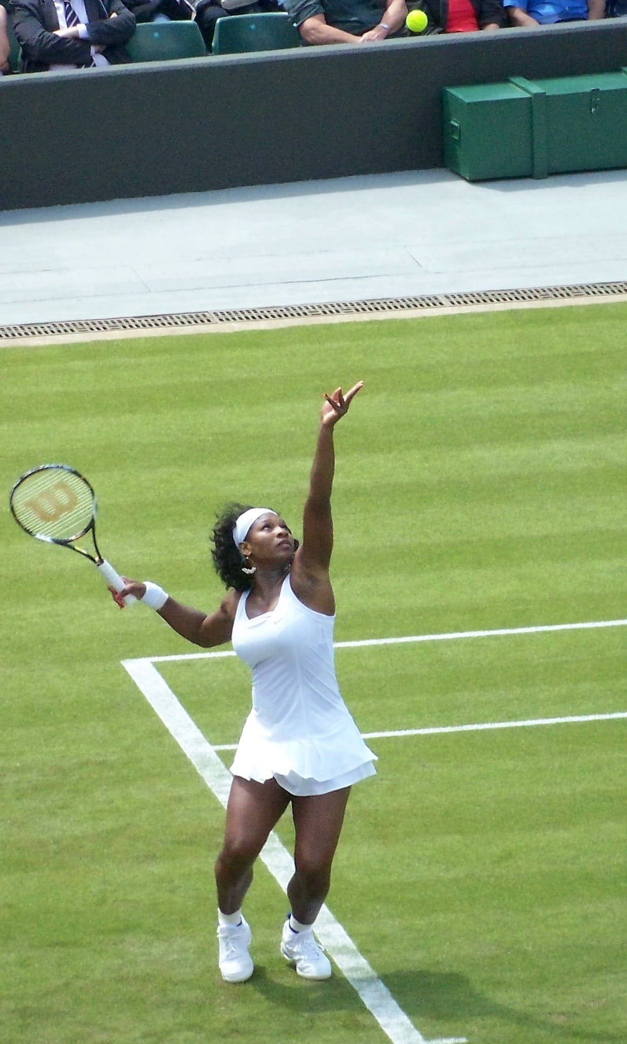 Download Wimbledon Champion Serena Williams Serving Wallpaper