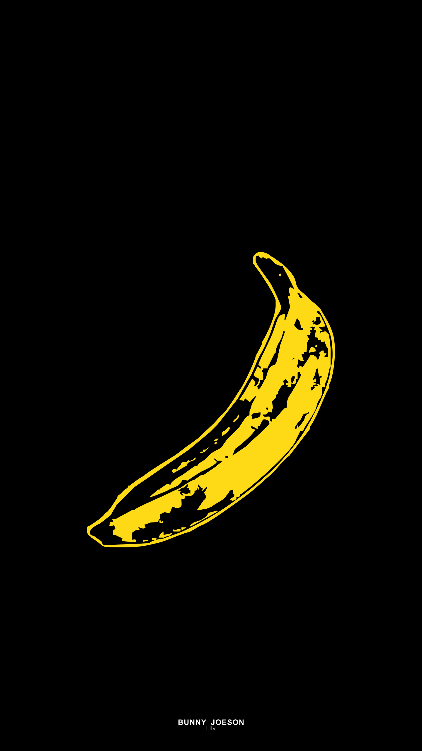 A black and yellow banana on a black background - Banana