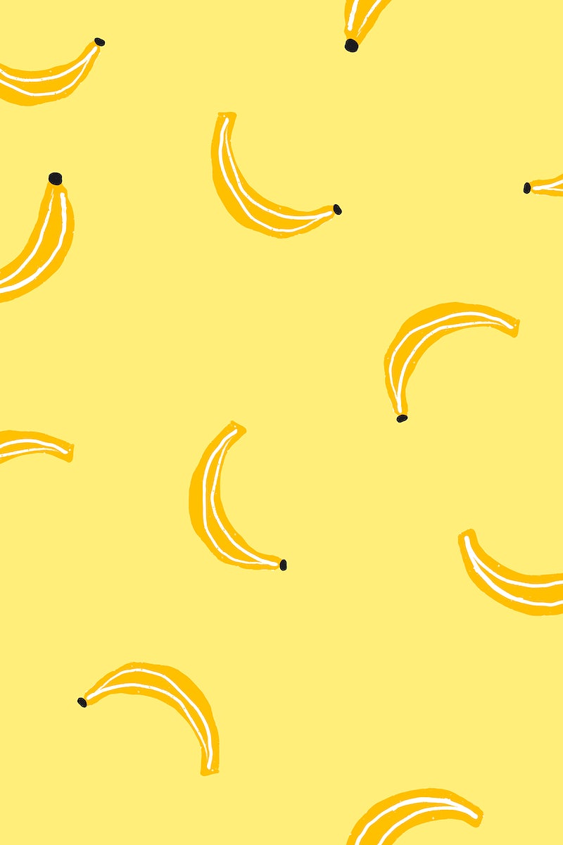 A pattern of bananas on a yellow background - Banana