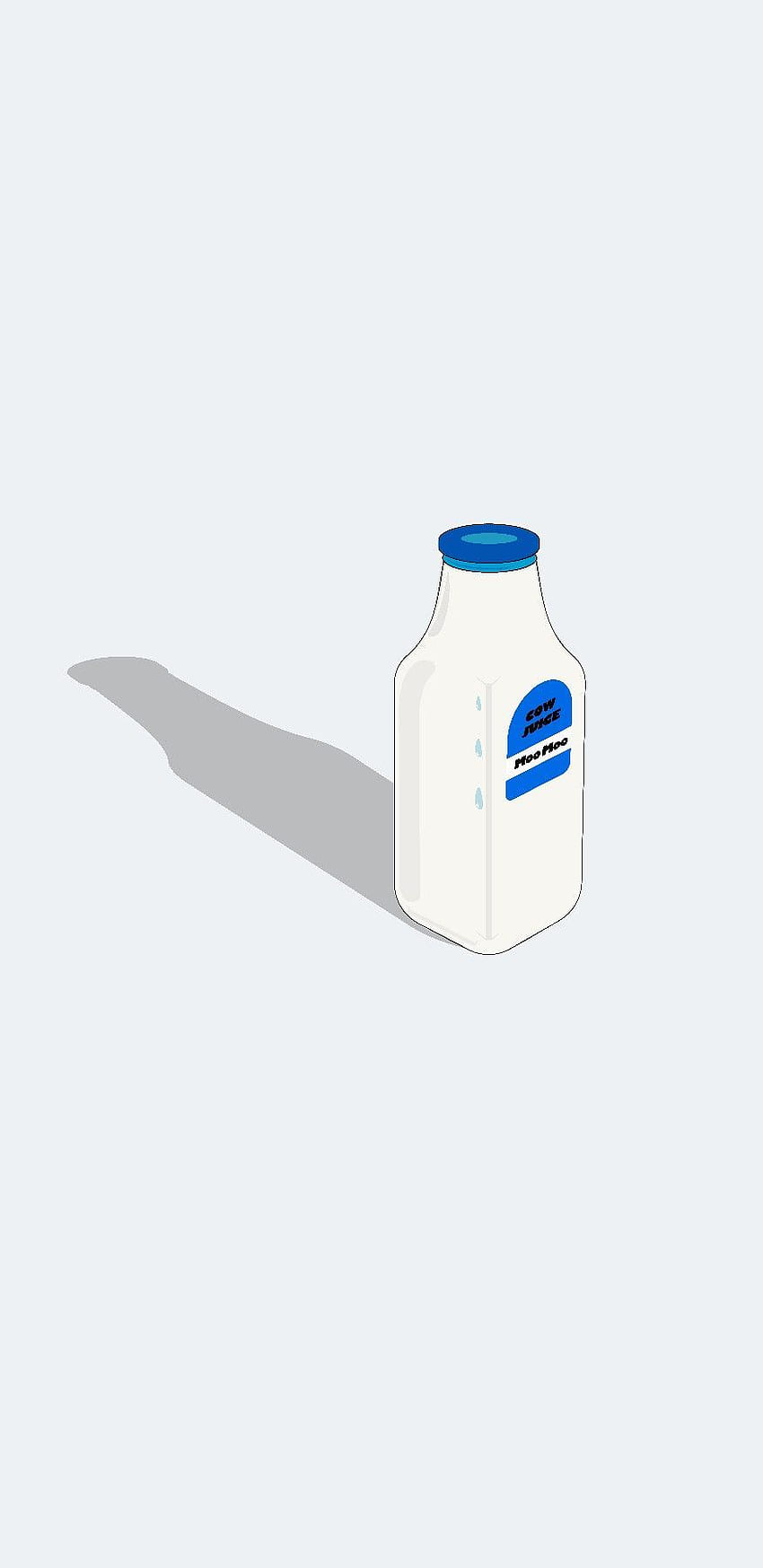 A white milk bottle with a blue lid and label. - Milk