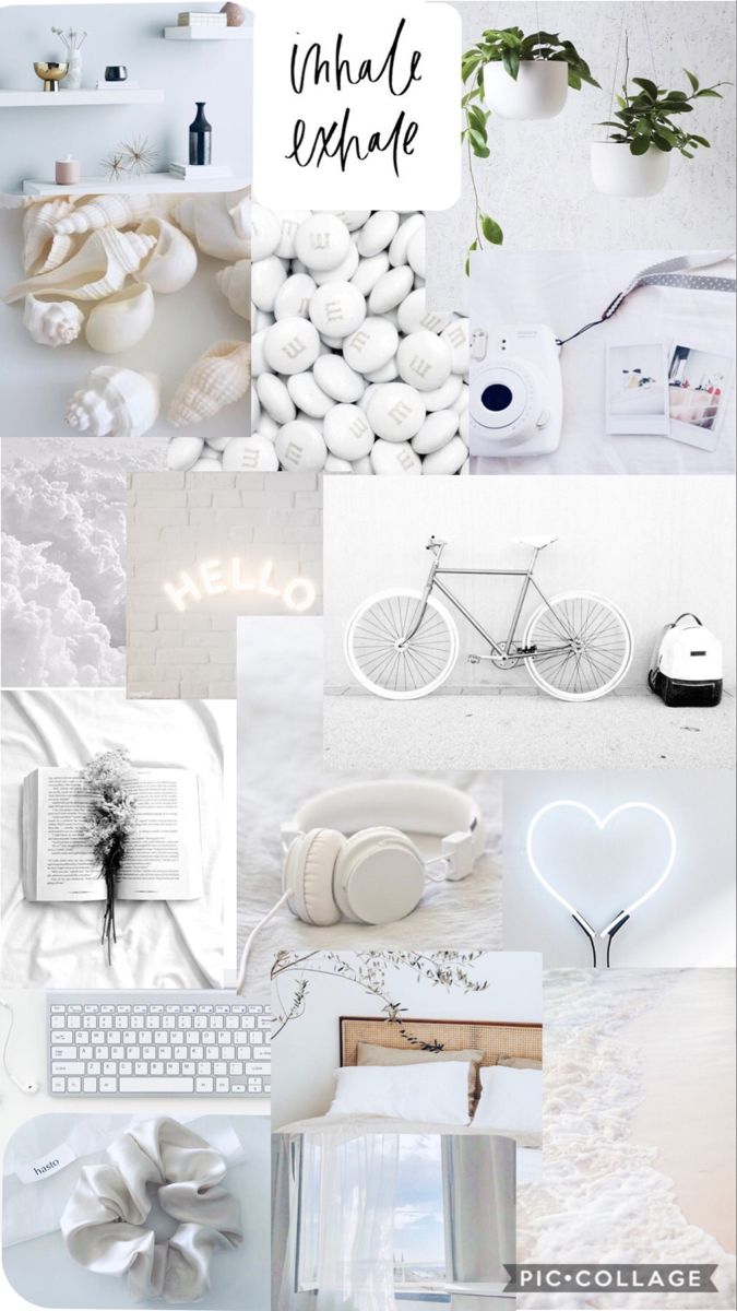 White aesthetic collage wallpaper. Background wallpaper tumblr, Cute wallpaper, Aesthetic iphone wallpaper