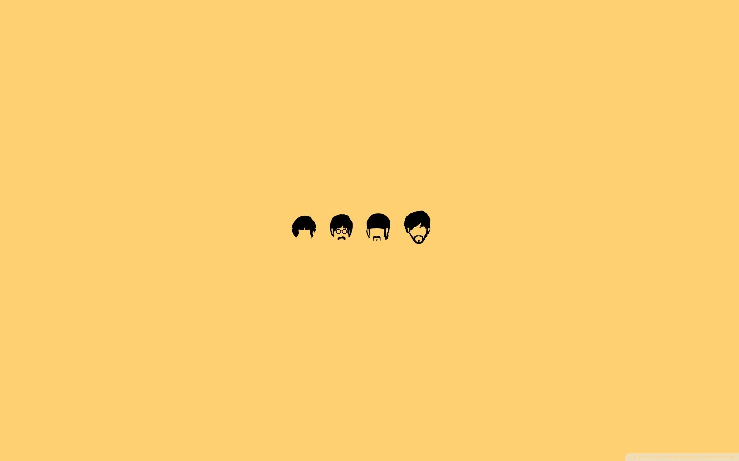 Beatles minimalistic wallpaper for your desktop, laptop and mobile devices - Pastel yellow