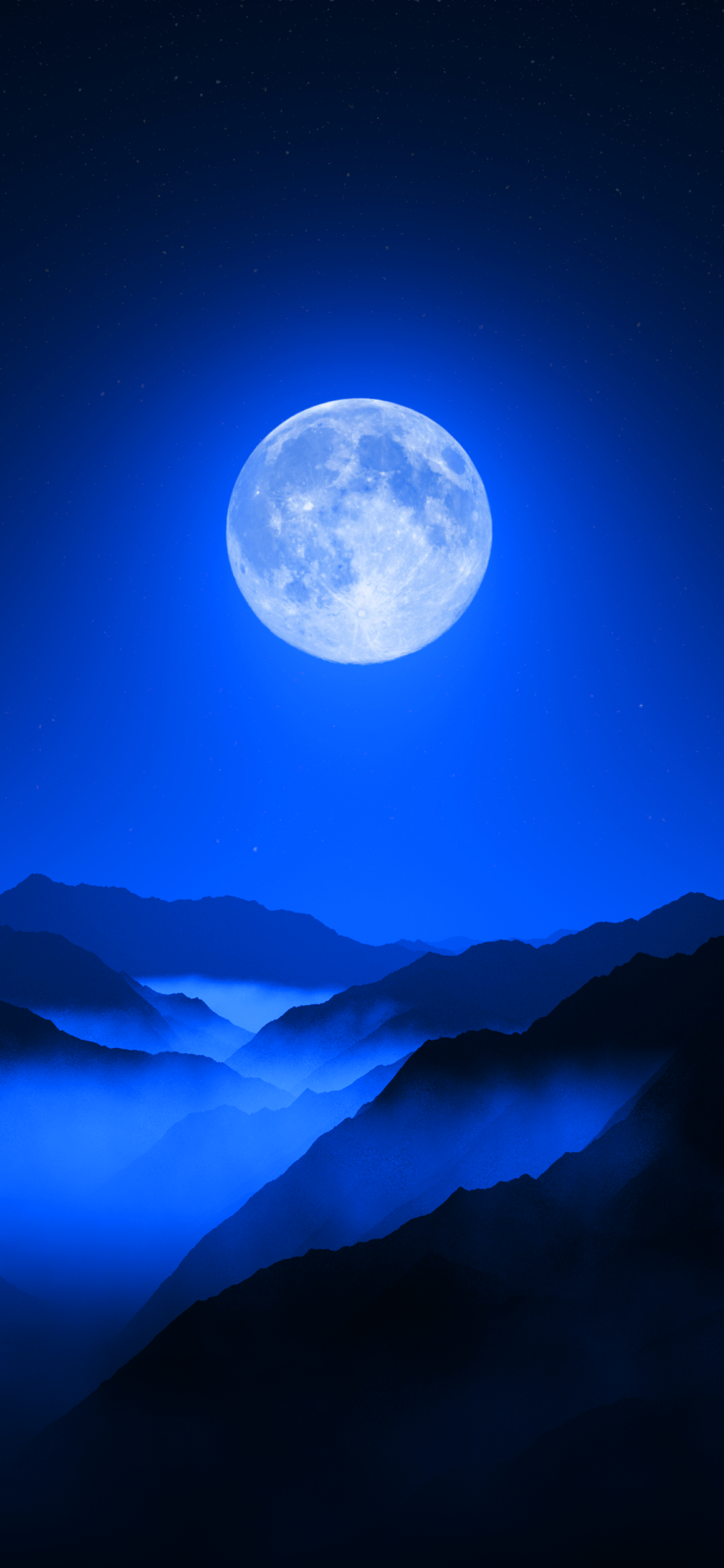 Twilight Moon Wallpaper 4K, Valley, Mountain range, Nature