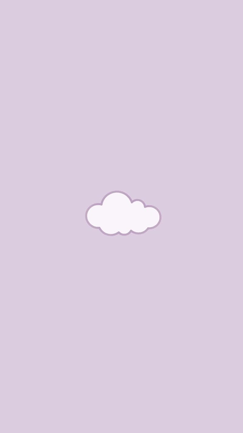 A cloud on top of the purple background - Pastel purple, pastel, cute purple