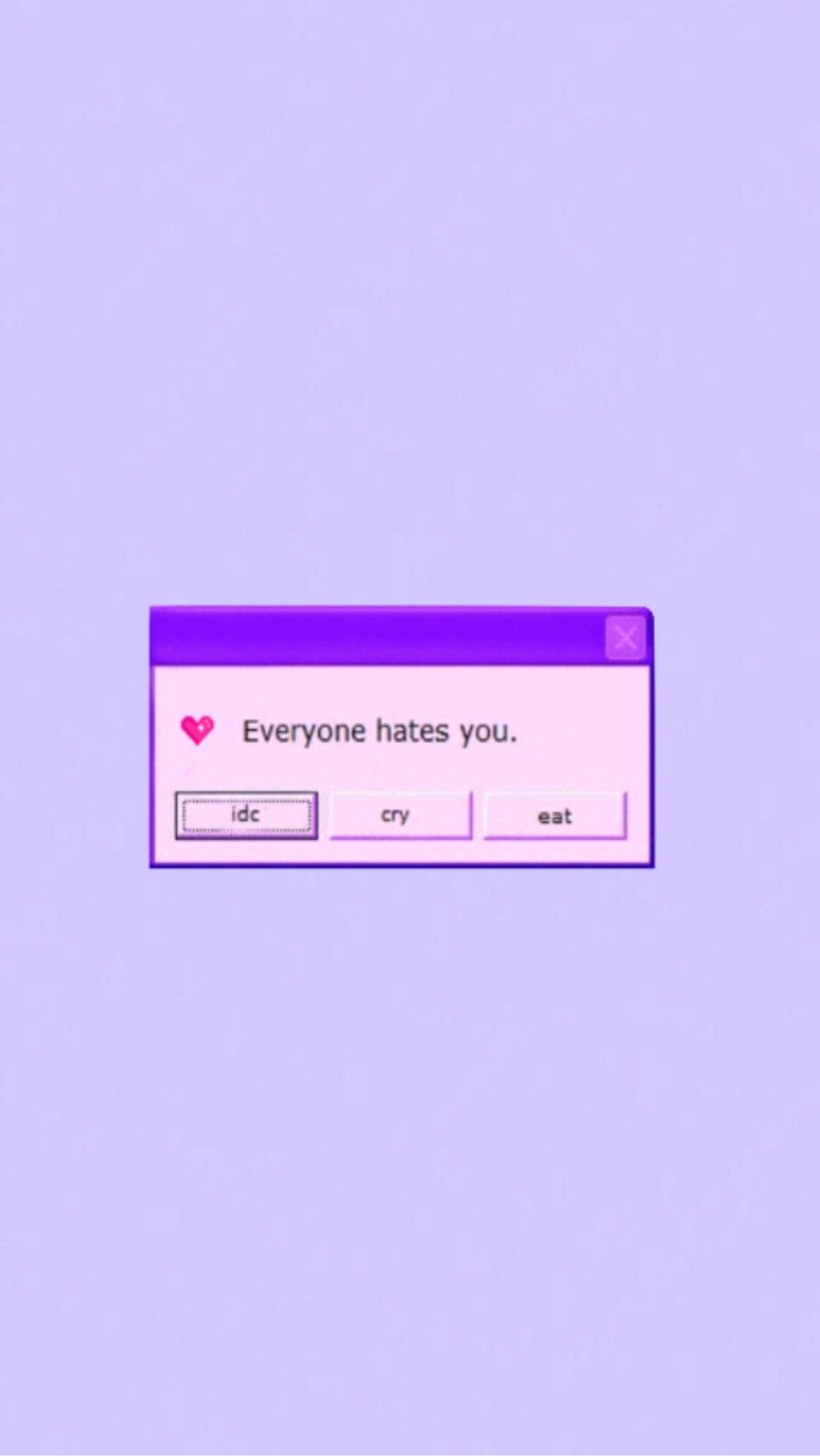 A purple computer screen that says 