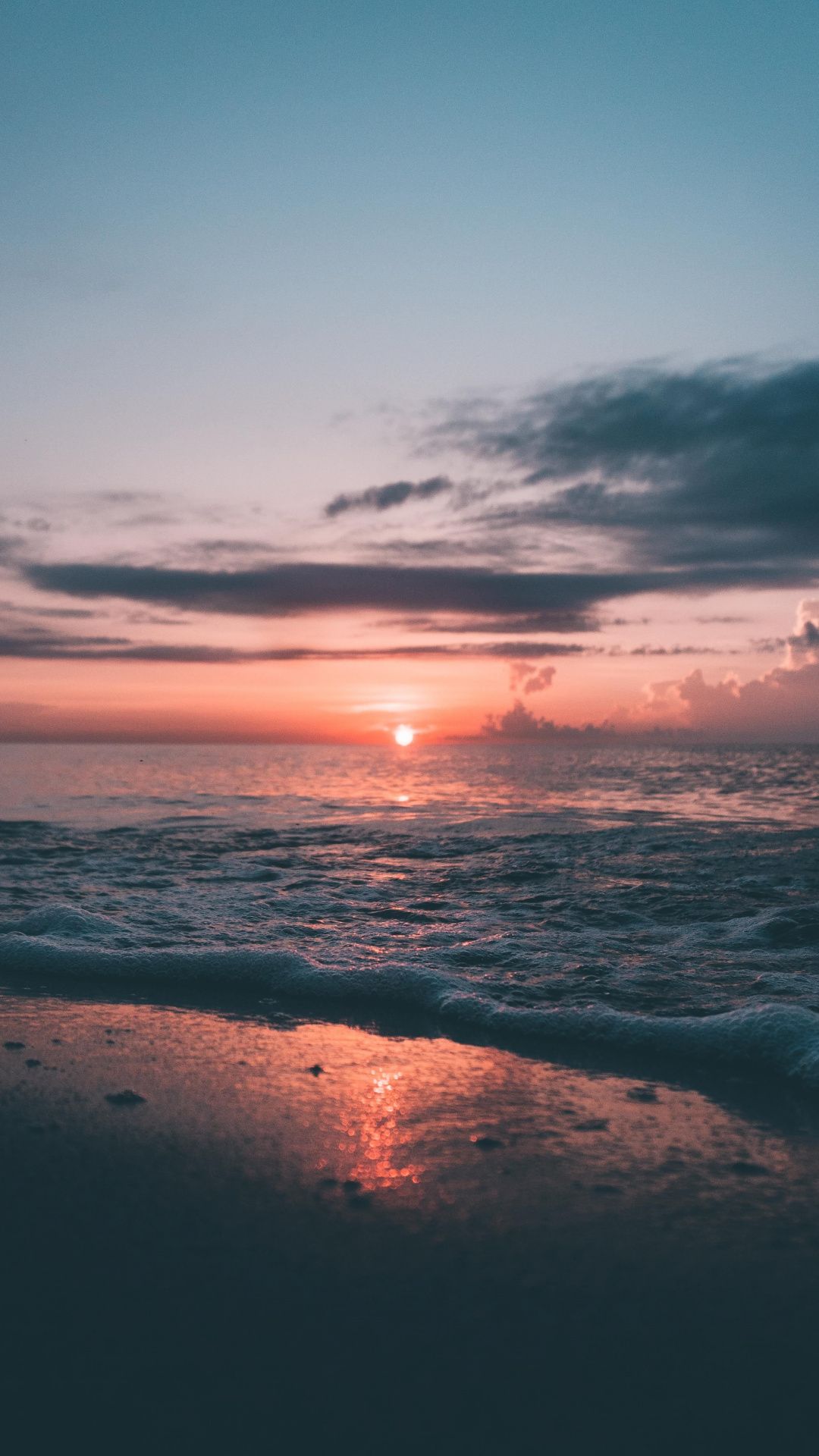IPhone wallpaper of a sunset over the ocean - Sunset, beach