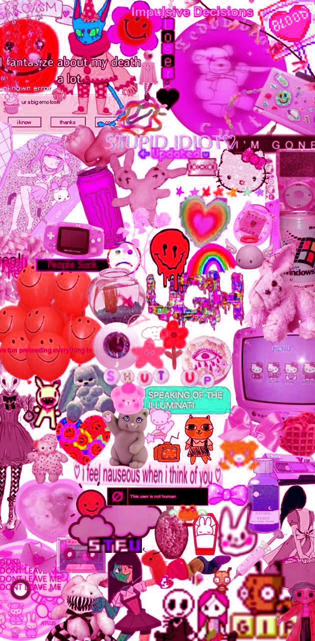 Aesthetic background with pink, purple, and red colors - Weirdcore