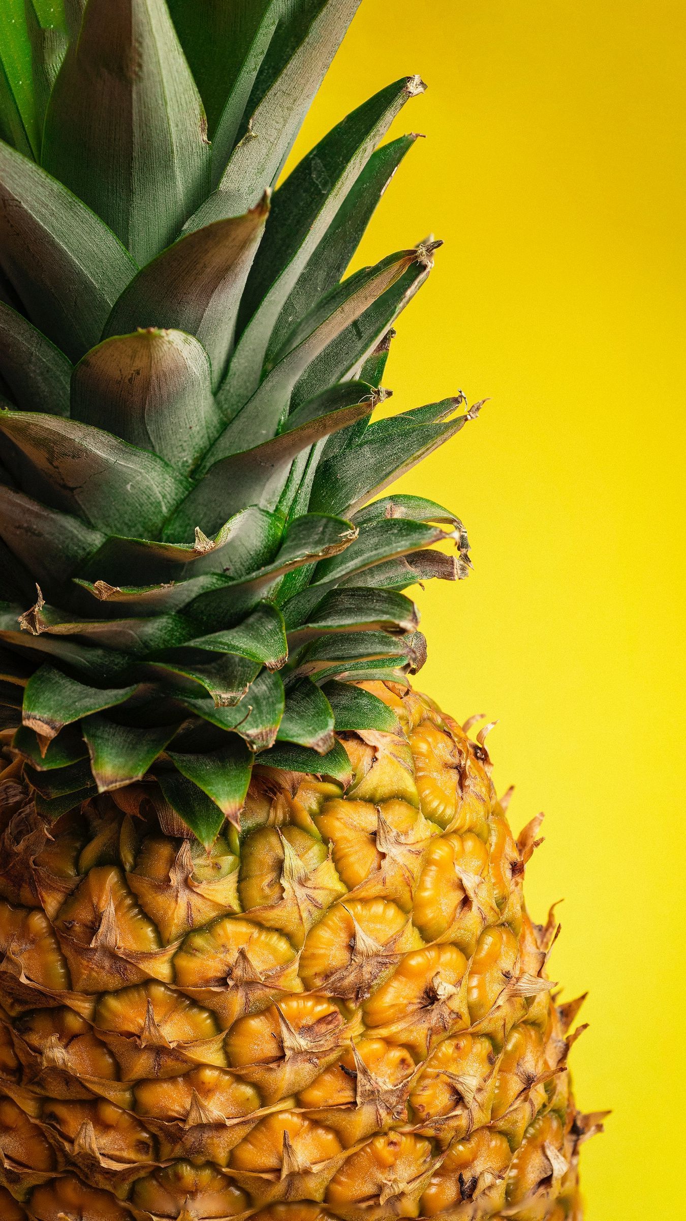 Download wallpaper 1350x2400 pineapple, fruit, tropical, yellow iphone 8+/7+/6s+/for parallax HD background