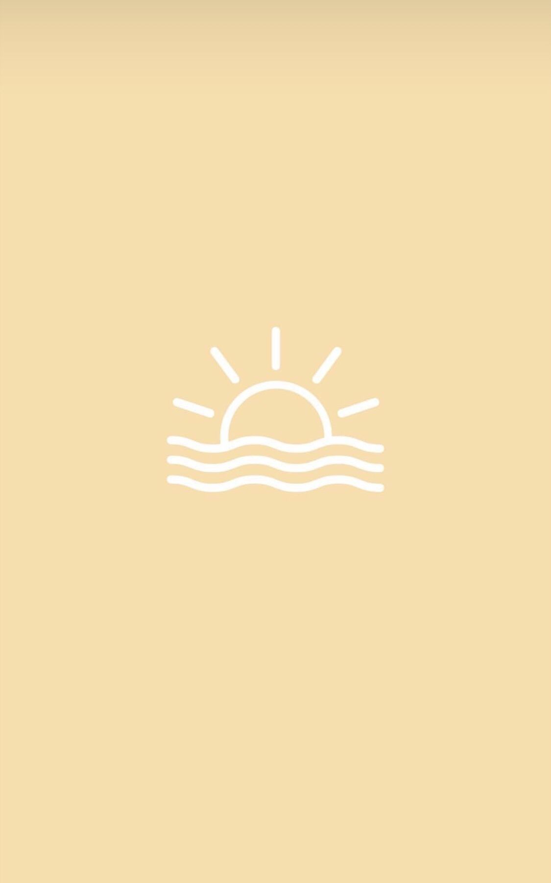 A minimalist sunset illustration on a yellow background - VSCO, sun