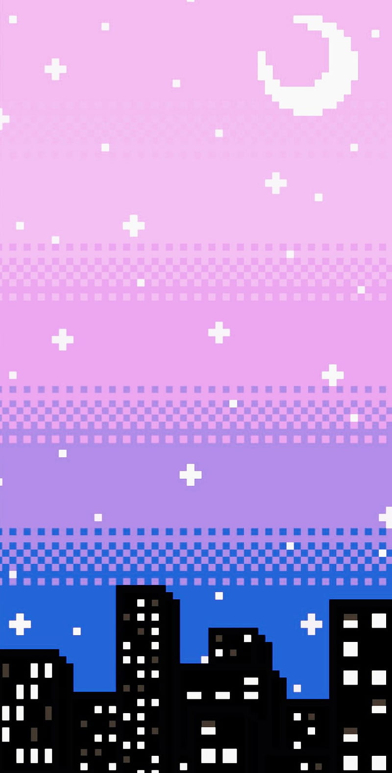Starry Night, bisexual flag, pixels, HD phone wallpaper