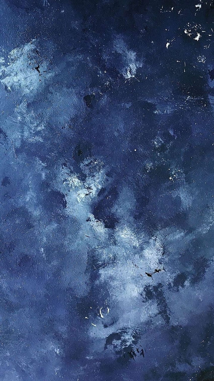 A painting of the sky with clouds - Navy blue, dark blue, watercolor